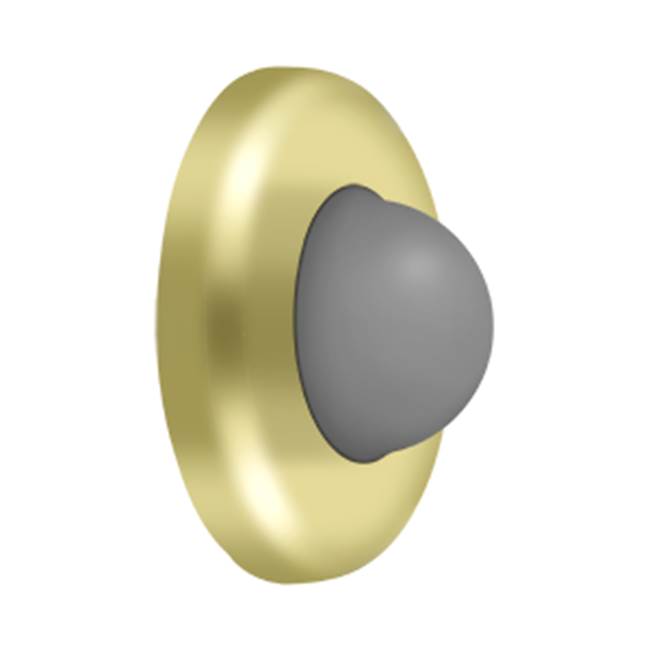 Deltana - Wall Mount Convex Flush Bumper, 2-1/2'' Diam. - Polished Brass
