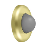 Deltana - Wall Mount Convex Flush Bumper, 2-1/2'' Diam. - Polished Brass