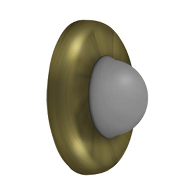Deltana - Wall Mount Convex Flush Bumper, 2-1/2'' Diam. - Antique Brass