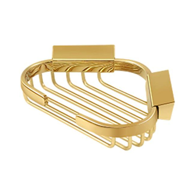 Deltana - Wire Basket, 6'' x 5'' Triangular Corner - PVD Polished Brass