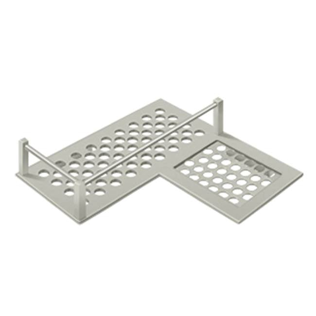 Deltana - Bathroom Basket HD Corner Right 9'' - Brushed Nickel