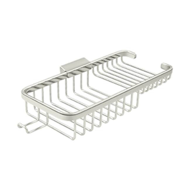 Deltana - Wire Basket 10-3/8'', Rectangular Deep and Shallow, With Hook - Polished Nickel