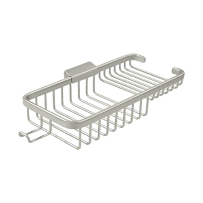 Deltana - Wire Basket 10-3/8'', Rectangular Deep and Shallow, With Hook - Brushed Nickel