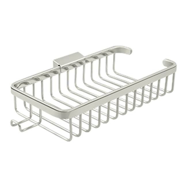 Deltana - Wire Basket, 10-3/8'' Rectangular, Shallow, With Hook - Polished Nickel