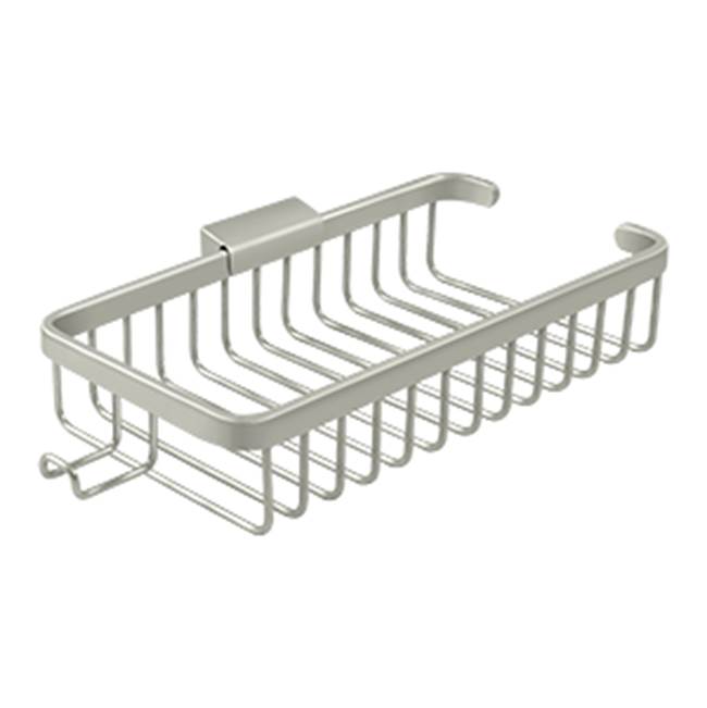 Deltana - Wire Basket, 10-3/8'' Rectangular, Shallow, With Hook - Brushed Nickel