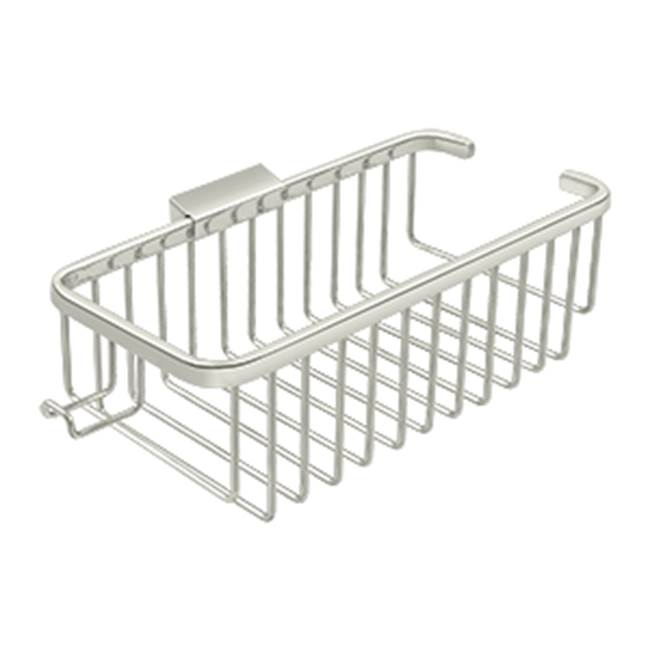 Deltana - Wire Basket 10-3/8'', Deep, Rectangular with Hook - Polished Nickel