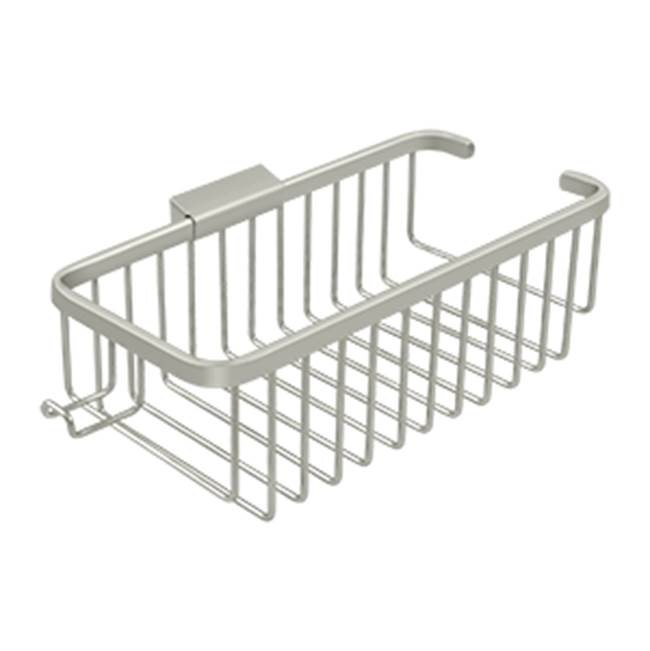 Deltana - Wire Basket 10-3/8'', Deep, Rectangular with Hook - Brushed Nickel