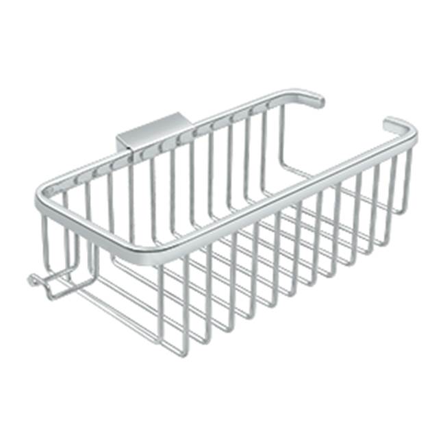 Deltana - Wire Basket 10-3/8'', Deep, Rectangular with Hook - Polished Chrome