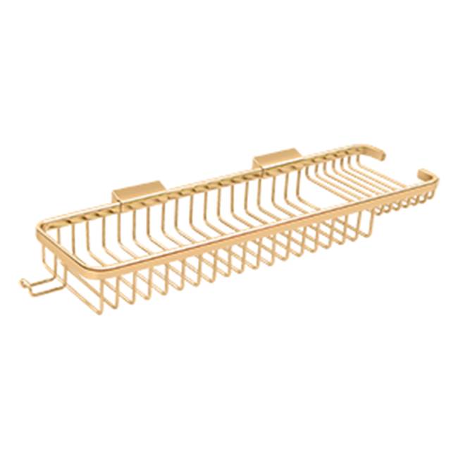 Deltana - Wire Basket 17-3/4'', Rectangular Deep - PVD Polished Brass
