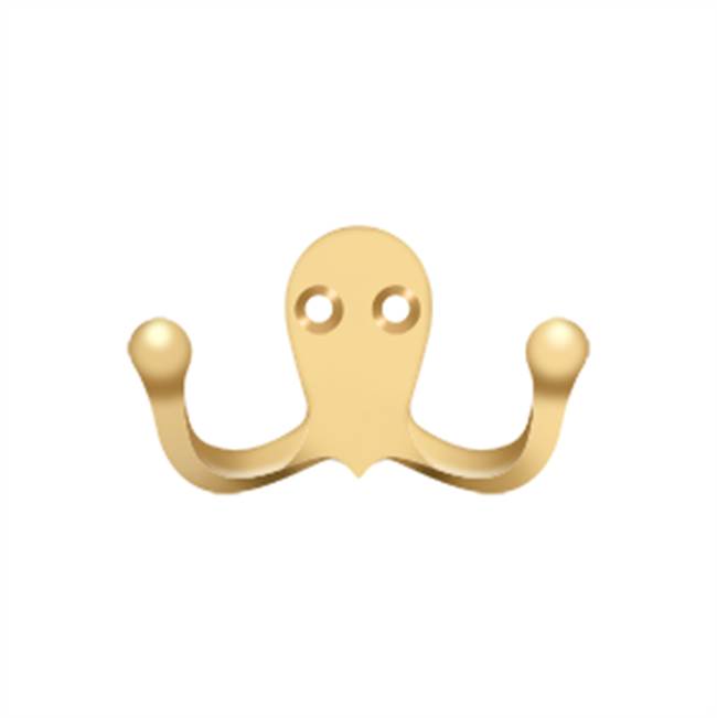 Deltana - Double Hook - PVD Polished Brass
