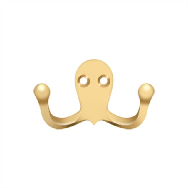 Deltana - Double Hook - PVD Polished Brass