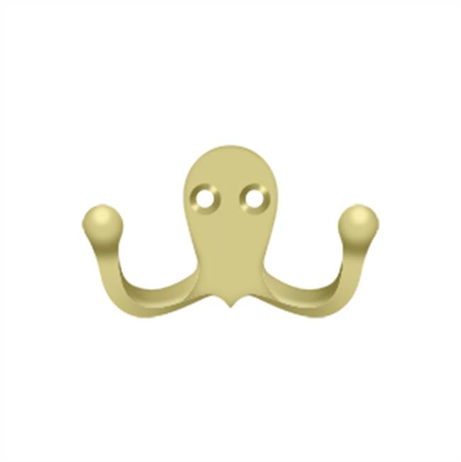 Deltana - Double Hook - Polished Brass