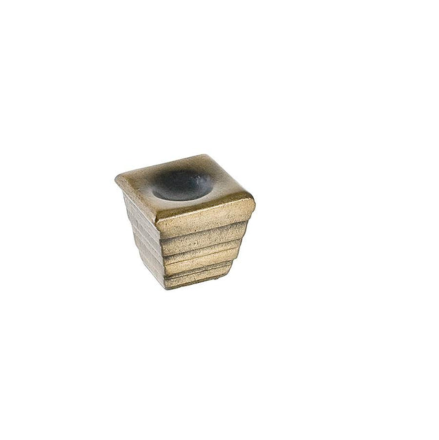 Du Verre - Forged 2 Small Cube Knob 1 Inch - Antique Brass - Antique Brass