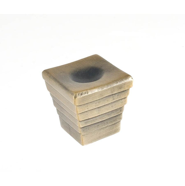 Du Verre - Forged 2 Medium Cube Knob 1 1/4 Inch - Antique Brass - Antique Brass