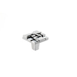 Du Verre - Offset Square Knob 1 1/2 Inch - Polished Chrome - Polished Chrome