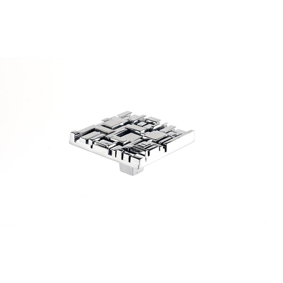 Du Verre - Offset Square Knob 2 1/2 Inch - Polished Chrome - Polished Chrome