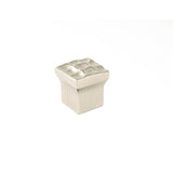Du Verre - Pomegranate Square Knob 7/8 Inch - Satin Nickel - Satin Nickel