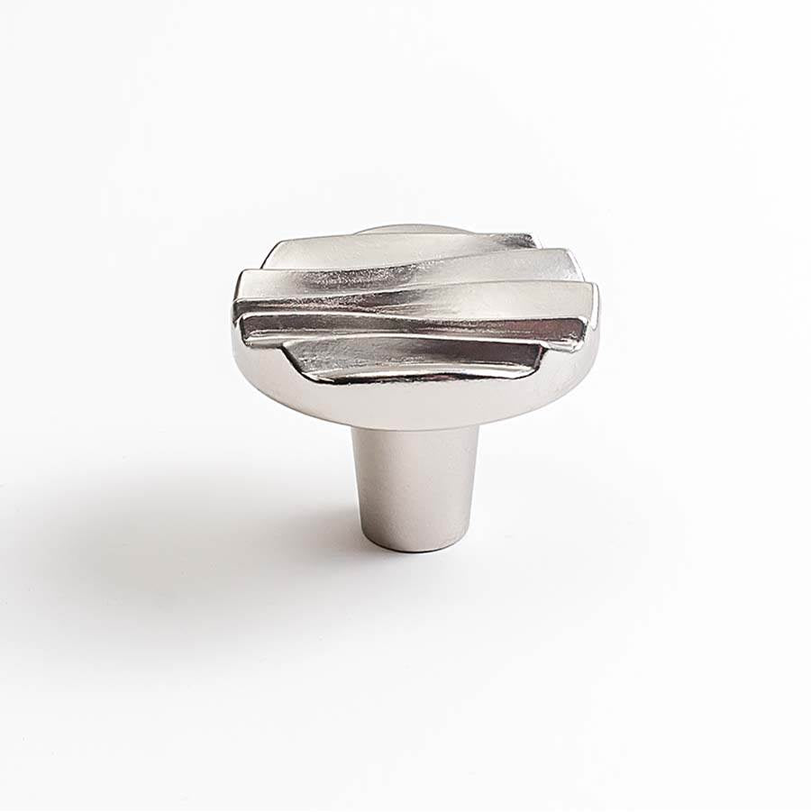 Du Verre - Wave Small Round Knob 1 1/2 Inch - Satin Nickel - Satin Nickel