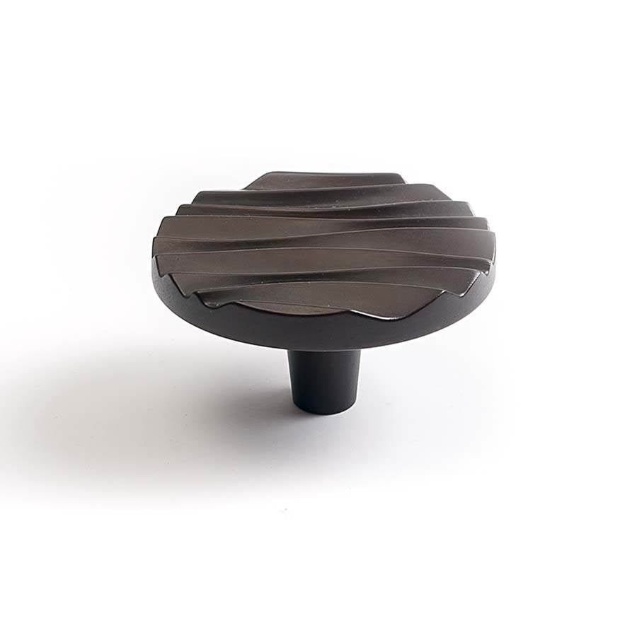 Du Verre - Wave Large Round Knob 2 1/4 Inch - Oil Rubbed Bronze - Oil Rubbed Bronze