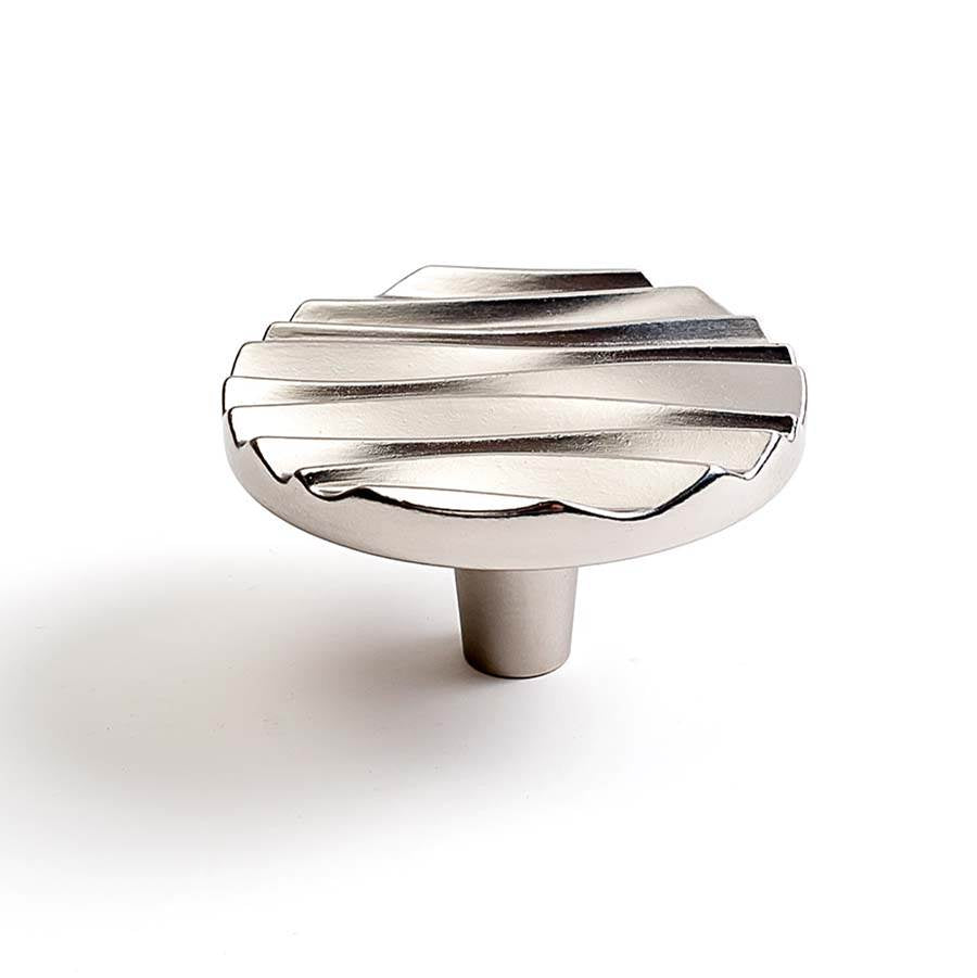 Du Verre - Wave Large Round Knob 2 1/4 Inch - Satin Nickel - Satin Nickel