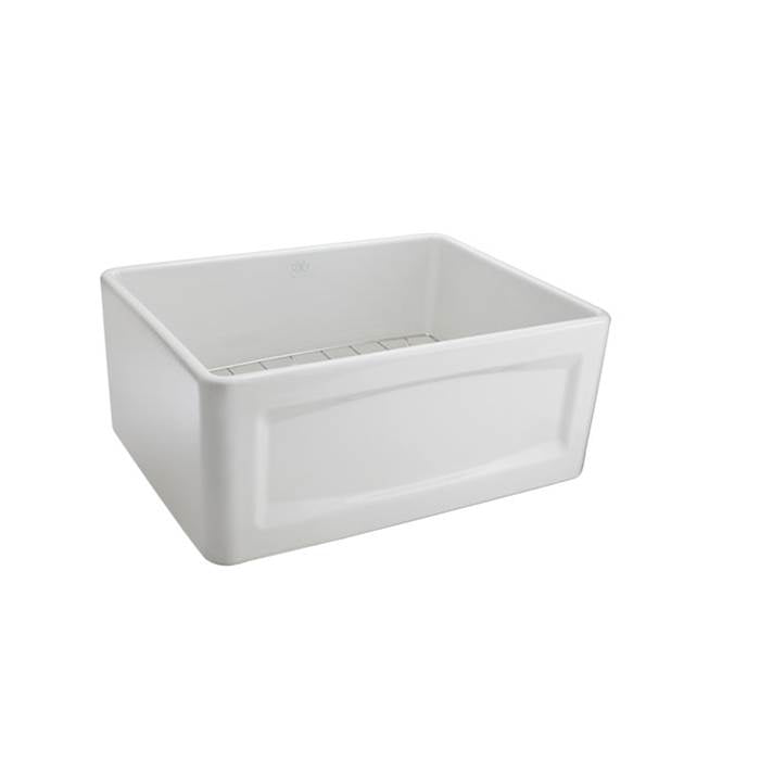 DXV - Hillside 24 in. Apron Kitchen Sink with Center Drain - Canvas White