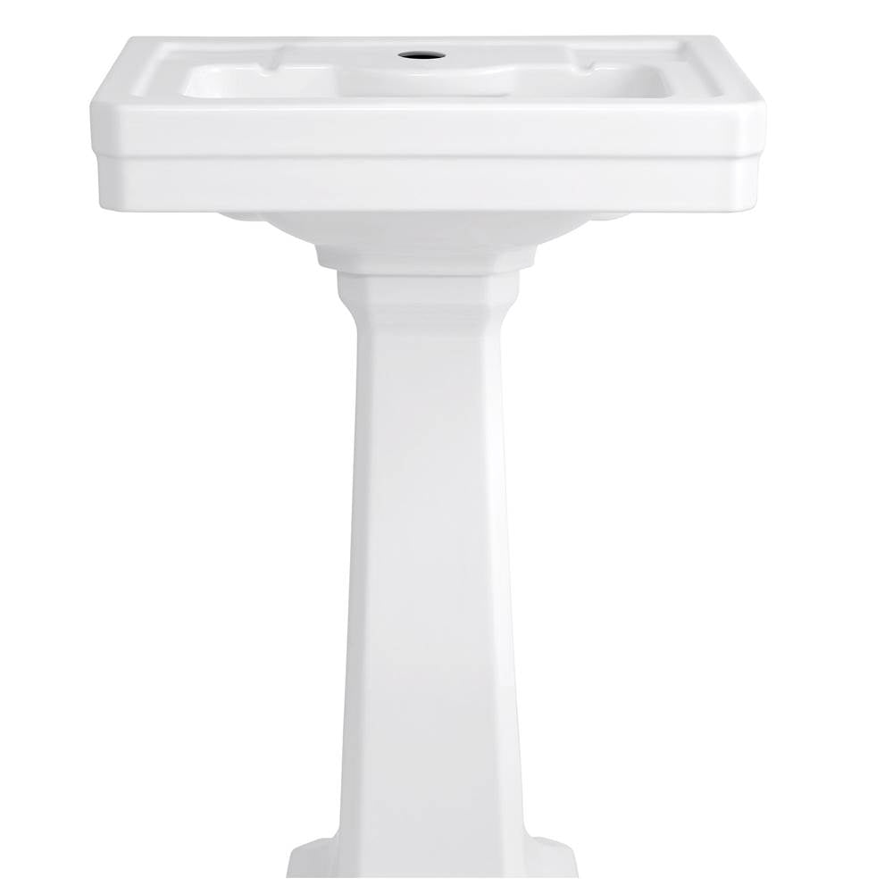 DXV - Fitzgerald Pedestal Sink Top, 1-Hole with Pedestal Leg - Canvas White