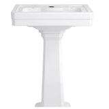 DXV - Fitzgerald Pedestal Sink Top, 1-Hole with Pedestal Leg - Canvas White