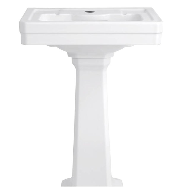 DXV - Fitzgerald Pedestal Sink Top, 1-Hole with Pedestal Leg - Canvas White