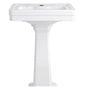 DXV - Fitzgerald Pedestal Sink Top, 1-Hole with Pedestal Leg - Canvas White