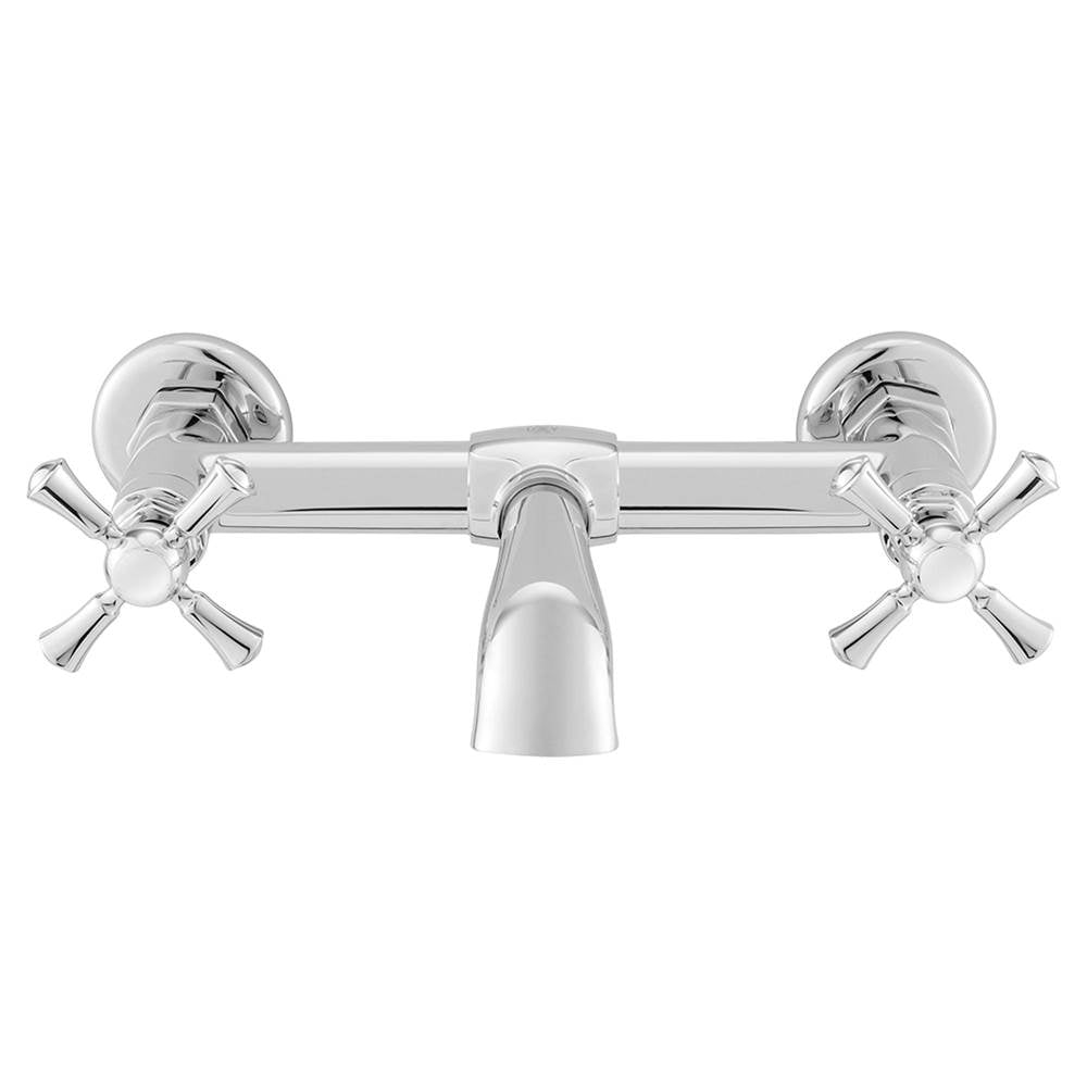 Oak Hill 2-Handle Wall Mount Bathroom Faucet with Cross Handles