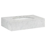Belshire 30 in. Carrara Marble Console Top, 3 Hole