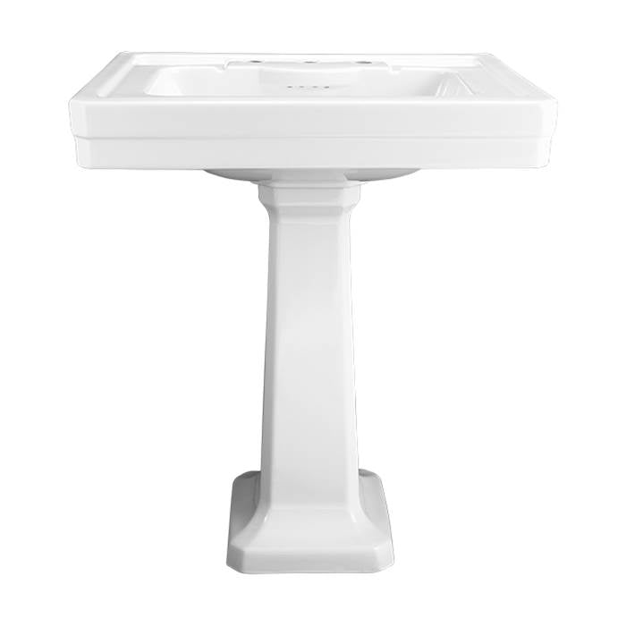 DXV - Fitzgerald Pedestal Sink Top, 1-Hole with Pedestal Leg - Canvas White