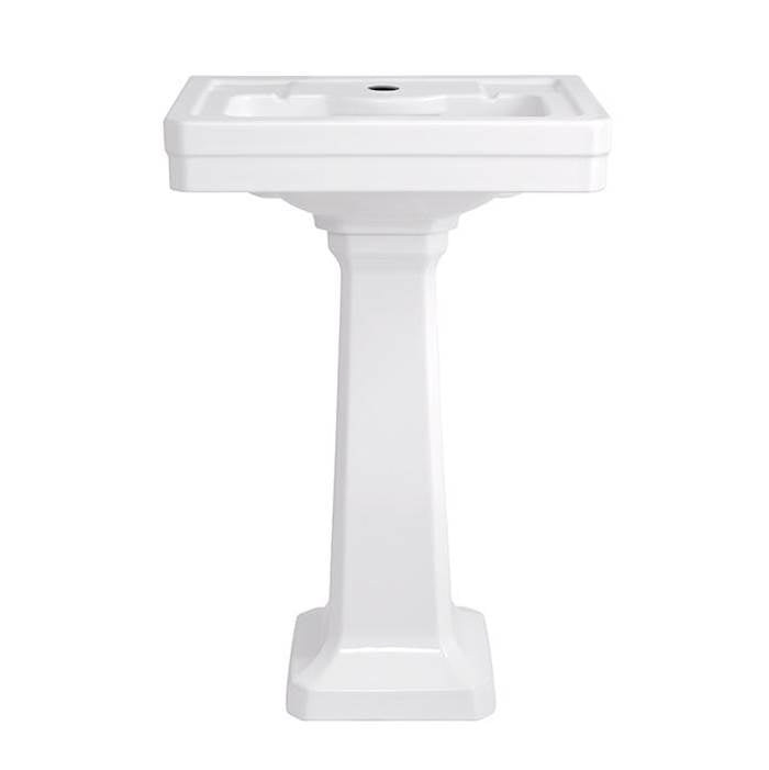 DXV - Fitzgerald Pedestal Sink Top, 3-Hole with Pedestal Leg - Canvas White