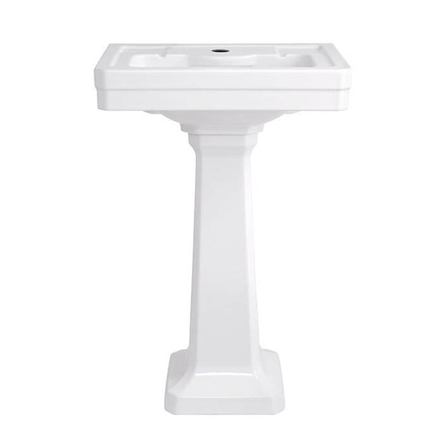 DXV - Fitzgerald Pedestal Sink Top, 3-Hole with Pedestal Leg - Canvas White
