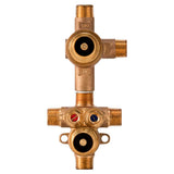 2-Handle Thermostatic Rough Valve with 2-Way Diverter Shared Functions