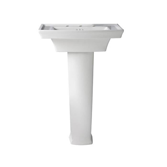 DXV - Wyatt Pedestal Sink Top, 3-Hole with Pedestal Leg - Canvas White