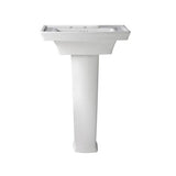 DXV - Wyatt Pedestal Sink Top, 3-Hole with Pedestal Leg - Canvas White