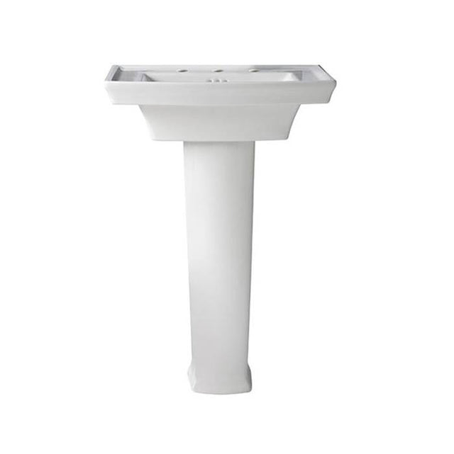 DXV - Wyatt Pedestal Sink Top, 3-Hole with Pedestal Leg - Canvas White