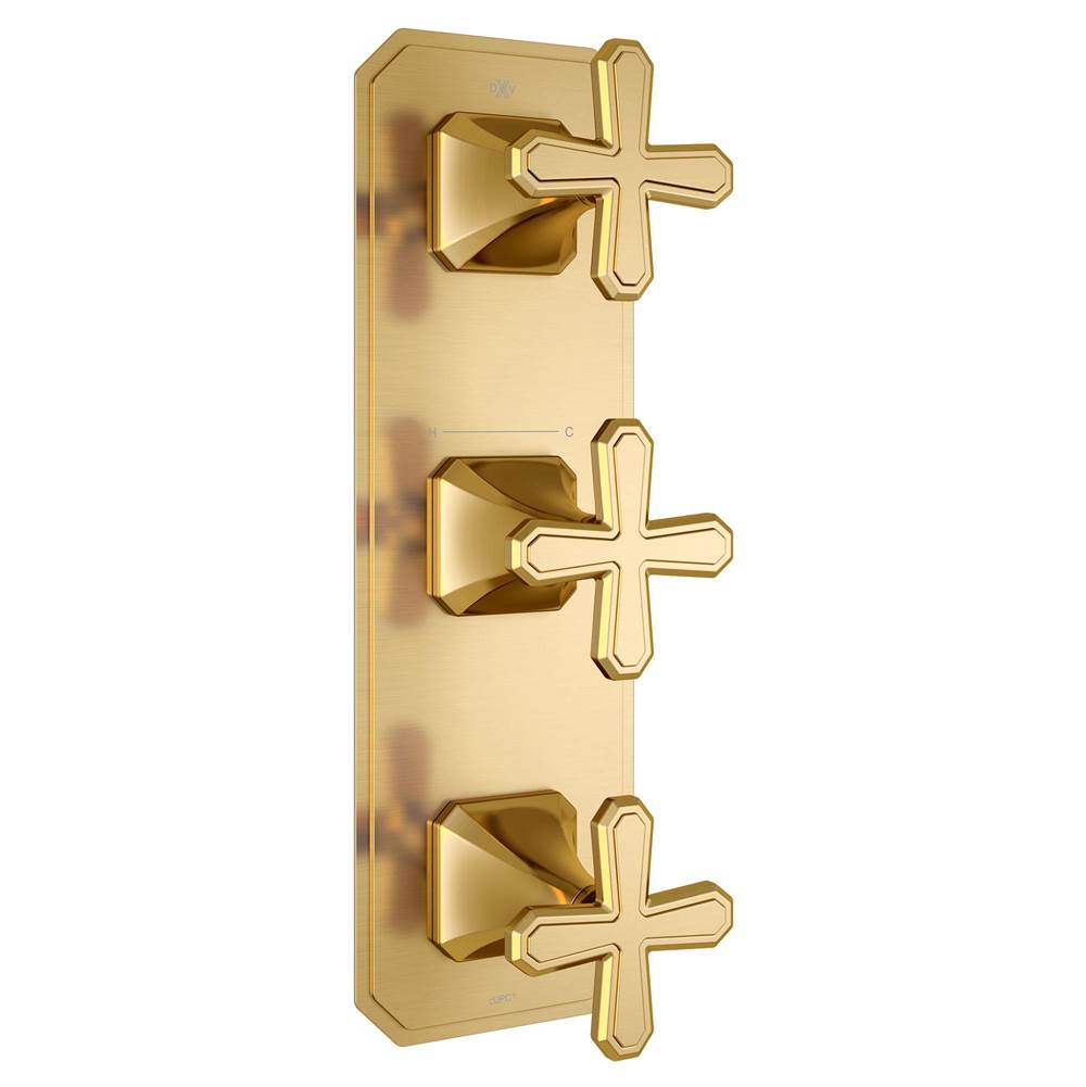 Belshire 3-Handle Thermostatic Valve Trim Only with Cross Handles
