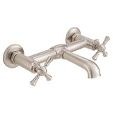 Oak Hill 2-Handle Wall Mount Bathroom Faucet with Cross Handles