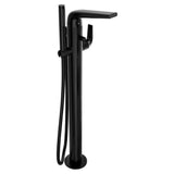DXV Modulus Single Handle Floor Mount Bathtub Filler with Hand Shower and Lever Handle