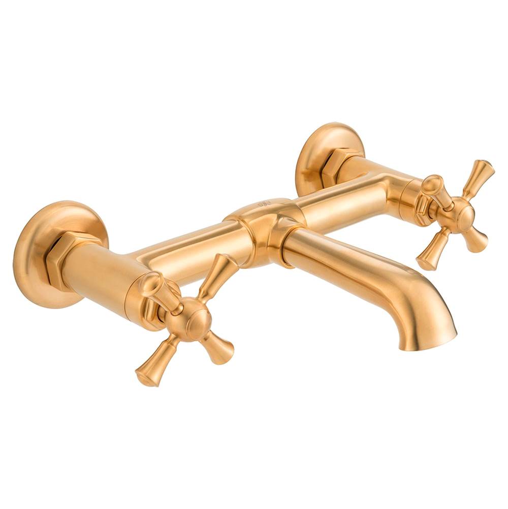 Oak Hill 2-Handle Wall Mount Bathroom Faucet with Cross Handles