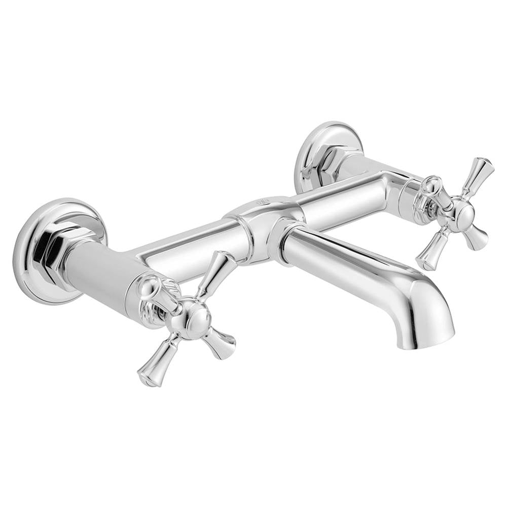 Oak Hill 2-Handle Wall Mount Bathroom Faucet with Cross Handles