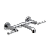 DXV - Oak Hill 2-Handle Wall Mount Bathroom Faucet with Lever Handles - Polished Chrome
