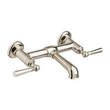 DXV - Oak Hill 2-Handle Wall Mount Bathroom Faucet with Lever Handles - Platinum Nickel