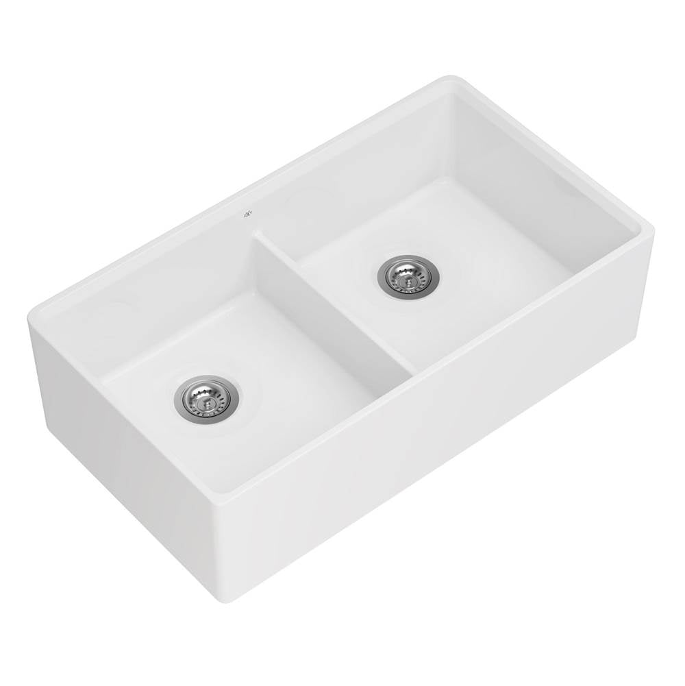 DXV - Etre 36 in. Double Apron Kitchen Sink - Canvas White