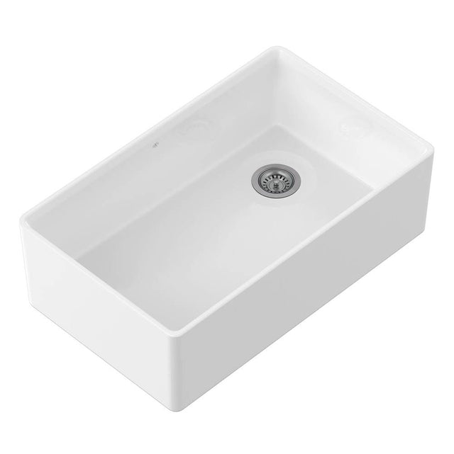 DXV - Etre 33 in. Apron Kitchen Sink with Offset Drain - Canvas White