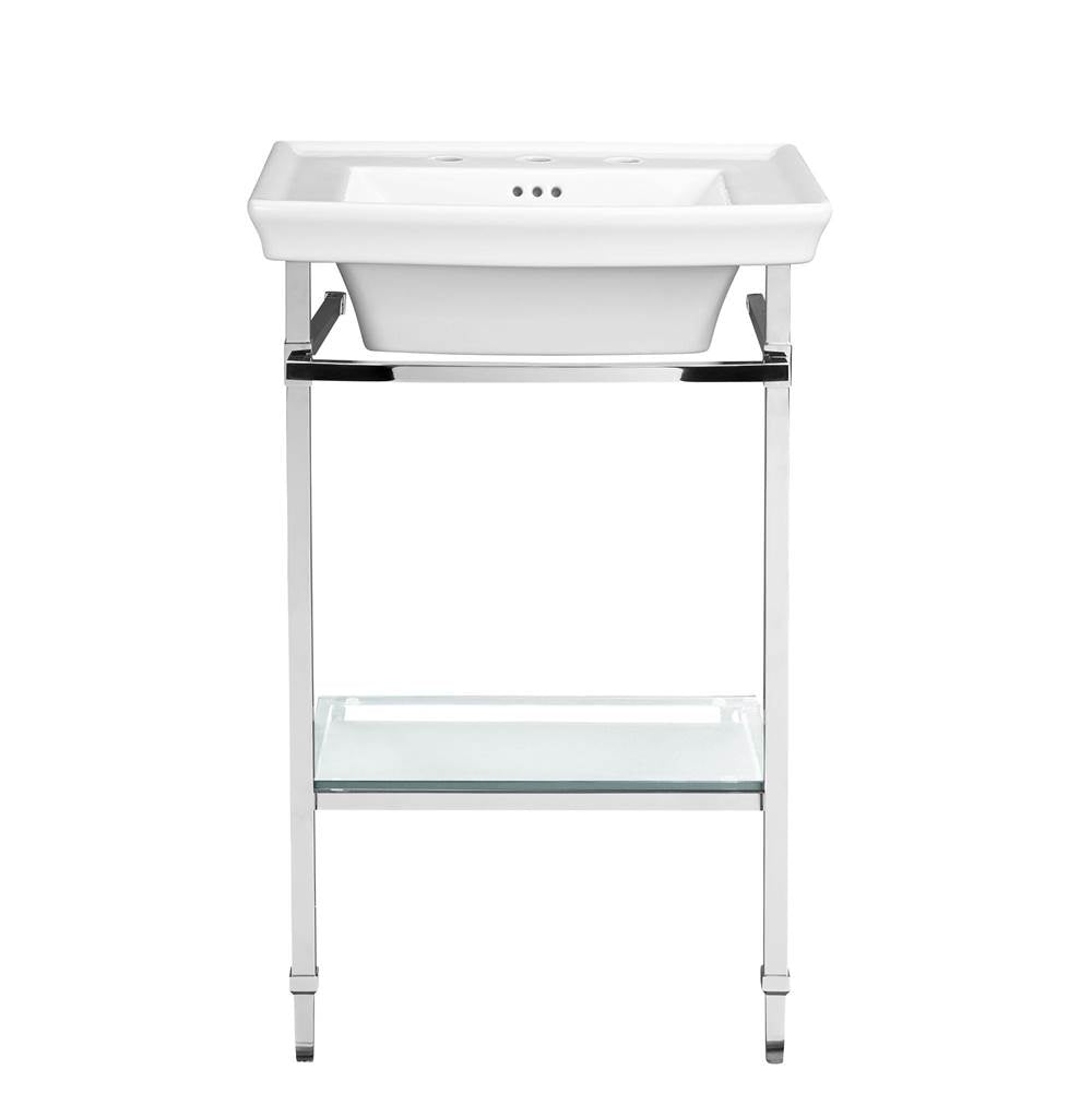 DXV - Wyatt 24 in. Console Bathroom Sink, 3 Hole with Console Leg - Canvas White