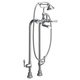 DXV - Traditional Floor Mount Bathtub Filler with Hand Shower and Ashbee Lever Handles - Polished Chrome