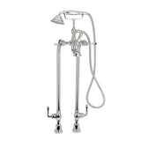 DXV - Transitional Floor Mount Bathtub Filler with Hand Shower and Randall Lever Handles - Polished Chrome